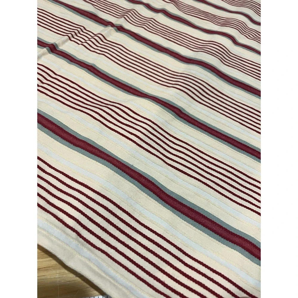 IKEA Alvine Raffla Pillow Cover  SET (2) 25x25 Woven Stripes Red Cream‎ Blue